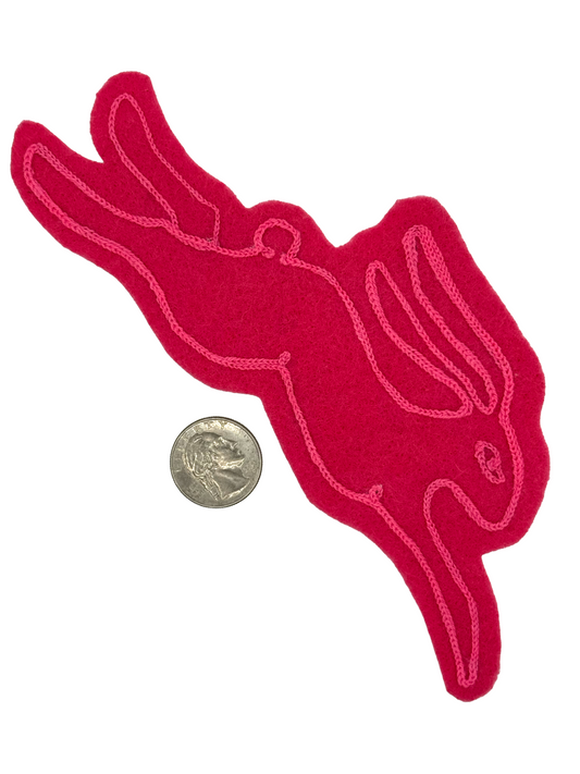 Leaping Bunny Chainstitched Patch