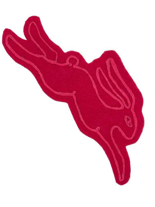 Leaping Bunny Chainstitched Patch