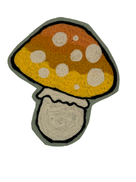 Lil' Yellow Mushroom Chainstitched Patch
