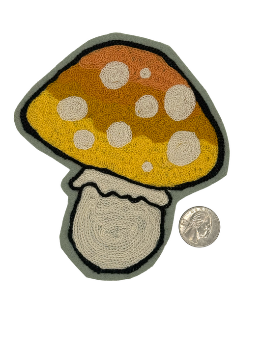 Lil' Yellow Mushroom Chainstitched Patch